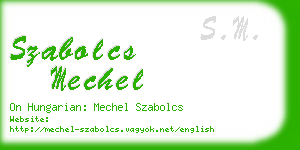 szabolcs mechel business card